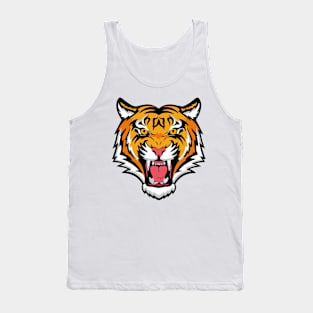 Fierce Tiger Face Roaring Design Tank Top